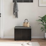 vidaXL Banc d'entrée avec coussin Chêne noir 60 x 38 x 46 cm