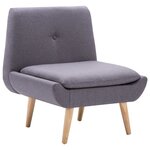 Vidaxl fauteuil sans accoudoirs avec repose-pied gris tissu