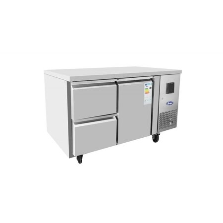 Table réfrigérée positive 700 - 1 porte 2 tiroirs 1/2 - atosa - r600a - acier inoxydable12101360pleine x700x840mm