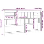 vidaXL Tête de lit avec rangement 200 cm bois massif de pin