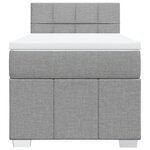 vidaXL Sommier à lattes de lit et matelas Gris clair 90x190 cm Tissu