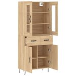 vidaXL Buffet haut Chêne sonoma 69 5x34x180 cm Bois d'ingénierie
