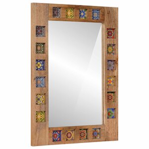vidaXL Miroir de salle de bain avec stockage Naturel 50 x 70 x 3 cm