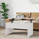 vidaXL Table basse blanc brillant 80x50 5x41 5 cm bois d'ingénierie