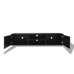 vidaXL Meuble TV Noir brillant 140x40 5x35 cm