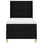 vidaXL Lit Box Spring avec Matelas Noir 100x200 cm Tissu