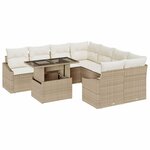 vidaXL Ensemble de canapé de jardin 9 Pièces Beige Poly rotin
