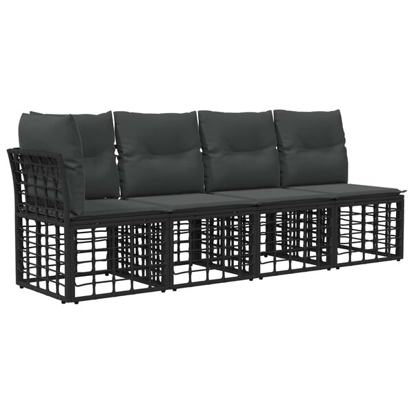 vidaXL Canapé de jardin 4 places avec accoudoir gauche 4 Pièces