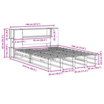 vidaXL Lit bibliothèque sans matelas blanc 140x190 cm bois massif