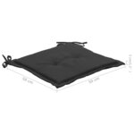 vidaXL Chaises de jardin lot de 6 et coussins noir Bois de teck massif