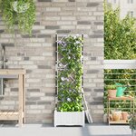 vidaXL Jardinière avec treillis blanche 40x40x125 5 cm