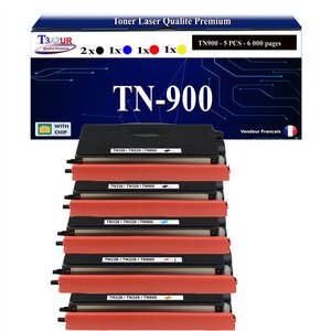 T3AZUR -5x Toners compatibles avec Brother TN900 pour Brother HL-L9200CDWT  HL-L9300CDWTT  MFC-L9550CDWT