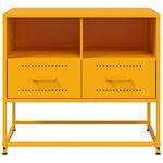 vidaXL Meuble TV jaune moutarde 68x39x60 5 cm acier