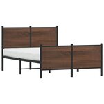 vidaXL Cadre de lit en métal sans matelas chêne marron 137x190 cm