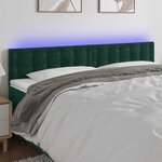 vidaXL Tête de lit à LED Vert foncé 180x5x78/88 cm Velours