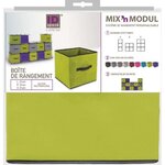 Boîte de rangement/tiroir pour meuble en tissu 31x31cm vert anis