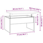 vidaXL Table basse Chêne fumé 80x50 5x41 5 cm Bois d'ingénierie