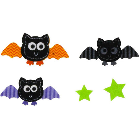 Sticker en feutrine Chauve-souris et étoiles Halloween 12 pièces