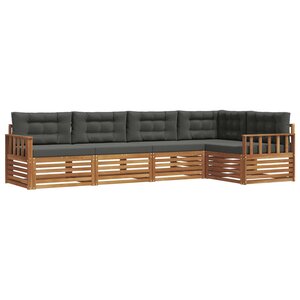 vidaXL Ensemble de canapés d'extérieur 5 Pièces Naturel et Anthracite