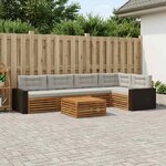 vidaXL Ensemble de canapés d'extérieur 6 Pièces Naturel et gris clair