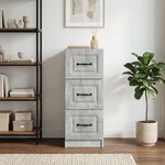 vidaXL Armoire à tiroirs Gris béton 33 x 34 5 x 87 cm