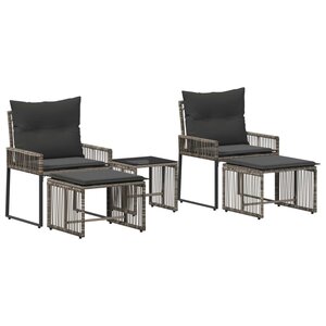 vidaXL Ensemble de meubles d'extérieur 11 pc Gris et Gris foncé
