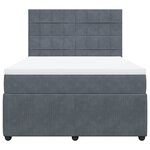 vidaXL Sommier à lattes de lit et matelas Gris foncé 140x200cm Velours