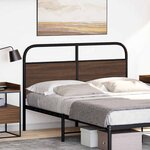 vidaXL Tête de lit chêne marron 135 cm acier et bois d'ingénierie