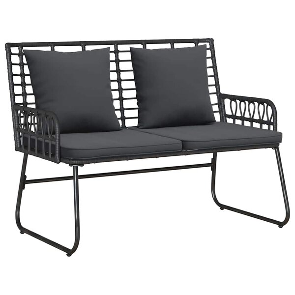 vidaXL Banc de jardin Noir  Anthracite Rattan synthétique  acier
