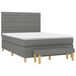vidaXL Sommier à lattes de lit avec matelas Gris foncé 140x200cm Tissu