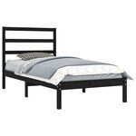 vidaXL Cadre de lit sans matelas noir 100x200 cm bois massif de pin