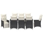 vidaXL Ensemble de salle à manger pour jardin 9 Pièces Noir Poly rotin