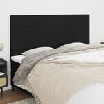 vidaXL Têtes de lit 4 Pièces Noir 100x5x78/88 cm Tissu