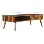 vidaXL Table basse Bois Sesham massif avec finition miel 110x50x37 cm