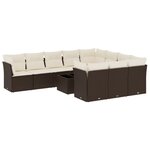 vidaXL Salon de jardin et coussins 11 Pièces marron résine tressée
