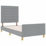 vidaXL Cadre de lit avec tête de lit Gris clair 80 x 200 cm tissu