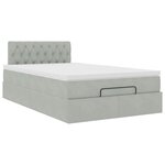 vidaXL Lit ottoman avec matelas gris clair 120x190 cm velours