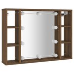 vidaXL Armoire à miroir avec LED Chêne marron 76x15x55 cm