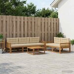 vidaXL Ensemble de canapés d'extérieur 6 Pièces Naturel et Beige