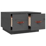 vidaXL Table basse Gris 60x53x35 cm Bois massif de pin