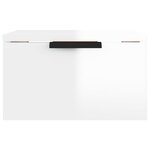 vidaXL Tables de chevet murales 2 Pièces blanc brillant 34x30x20 cm