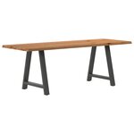 vidaXL Table à manger et bord naturel bois massif chêne rectangulaire