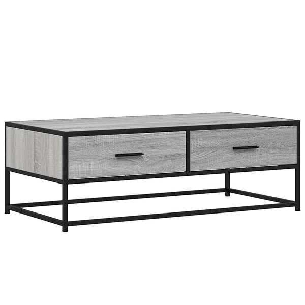 vidaXL Table basse sonoma gris 100x50x35 cm bois d'ingénierie et métal