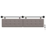 vidaXL Tête de lit suspendue Taupe Tissu
