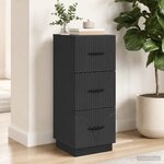 vidaXL Armoire à tiroirs 33 x 34 5 x 87 cm Bois d'ingénierie Noir