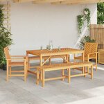 vidaXL Ensemble de salle à manger pour jardin 5 Pièces Marron