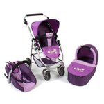 Bayer Chic 2000 637-28 - Poussette pour poupées  3 en 1 EMOTION - Purple Checker