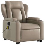 vidaXL Fauteuil inclinable de massage électrique cappuccino similicuir
