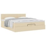 VidaXL Cadre de lit ottoman avec matelas crème 200x200 cm tissu