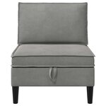 vidaXL Canapé moyen avec rangement Gris clair Velours